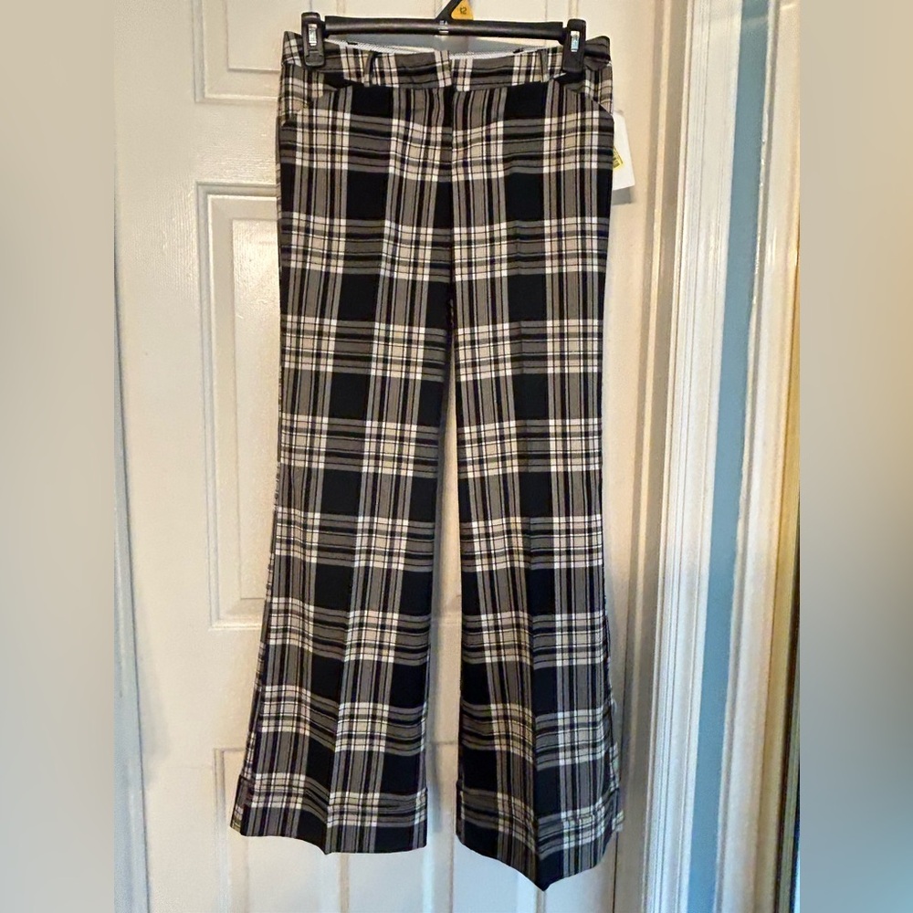 Speechless Plaid Black and Tan Wide Leg Dress Pants size 7 juniors